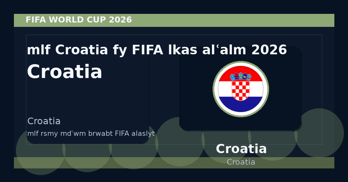 ملف Croatia في FIFA لكأس العالم 2026