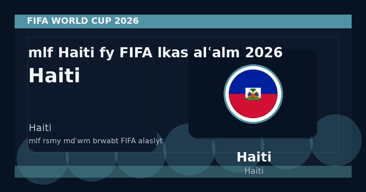 ملف Haiti في FIFA لكأس العالم 2026
