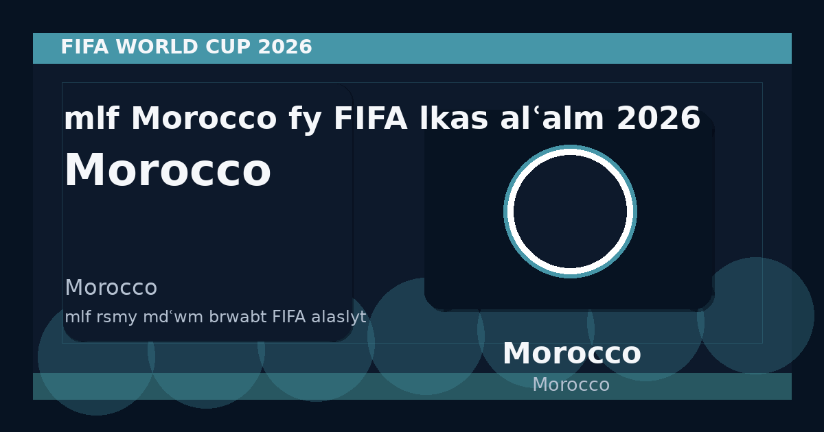 ملف Morocco في FIFA لكأس العالم 2026