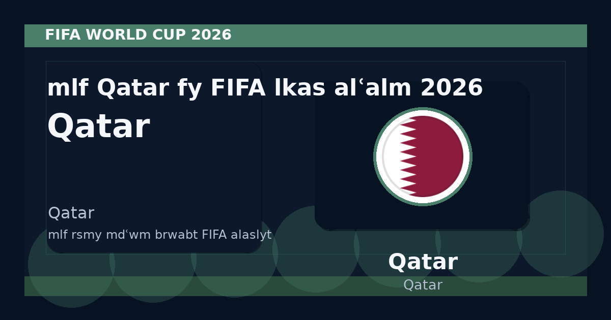 ملف Qatar في FIFA لكأس العالم 2026