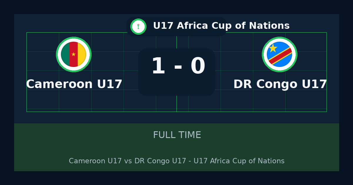 Cameroon U17 beat DR Congo U17 1-0 in U17 Africa Cup of Nations | result, summary and analysis