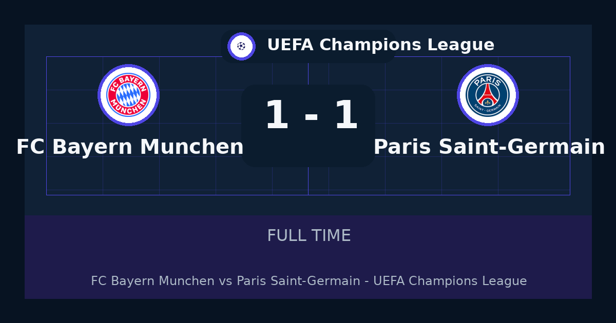 ملخص مباراة FC Bayern München ضد Paris Saint-Germain 1-1 في UEFA Champions League أمس
