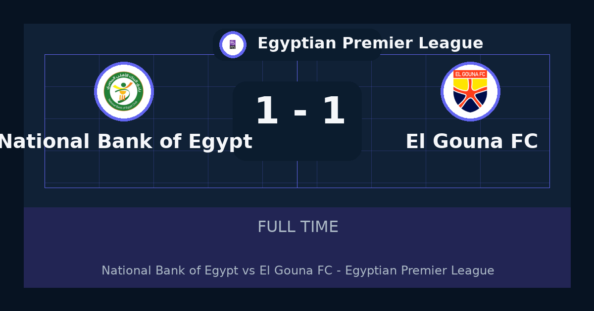 National Bank of Egypt vs El Gouna FC ends 1-1 in Egyptian Premier League | match summary and key moments