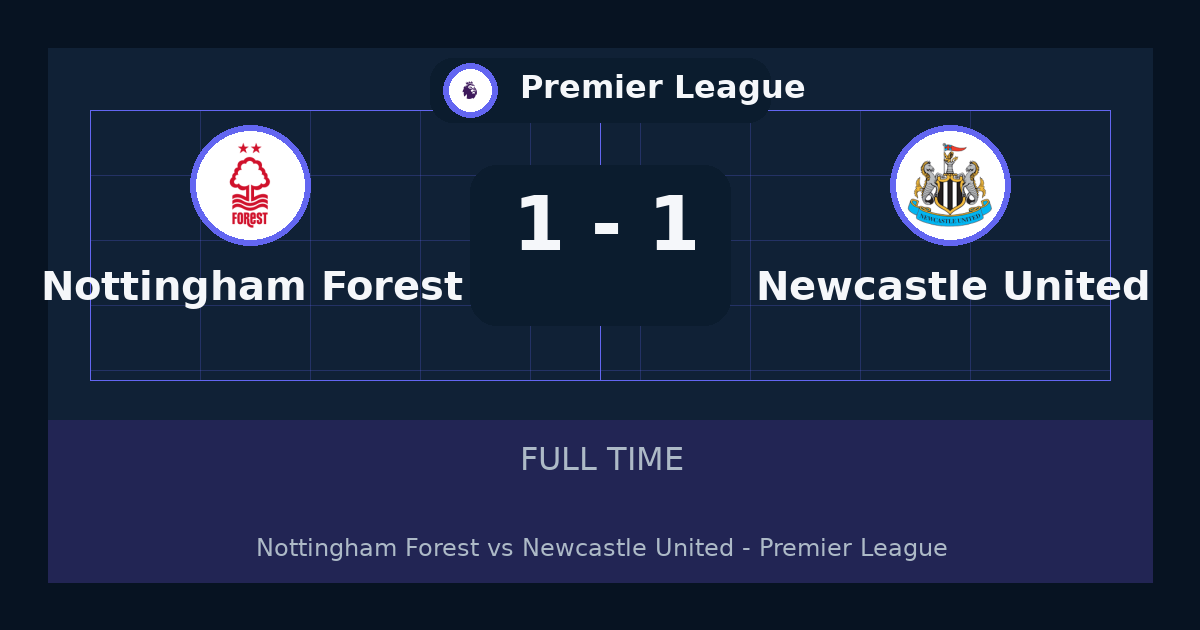 تعادل Nottingham Forest مع Newcastle United 1-1 في Premier League | تحليل وملخص اللقاء