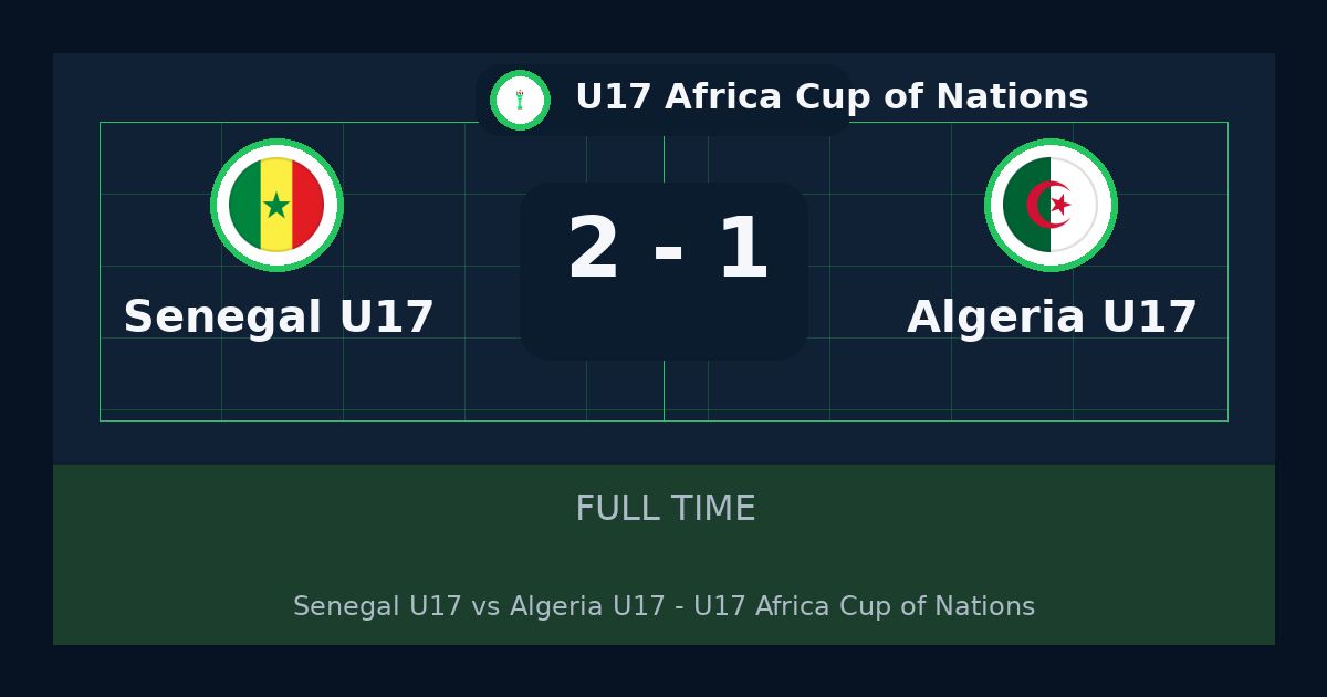 ملخص مباراة Senegal U17 وAlgeria U17 2-1 في U17 Africa Cup of Nations أمس