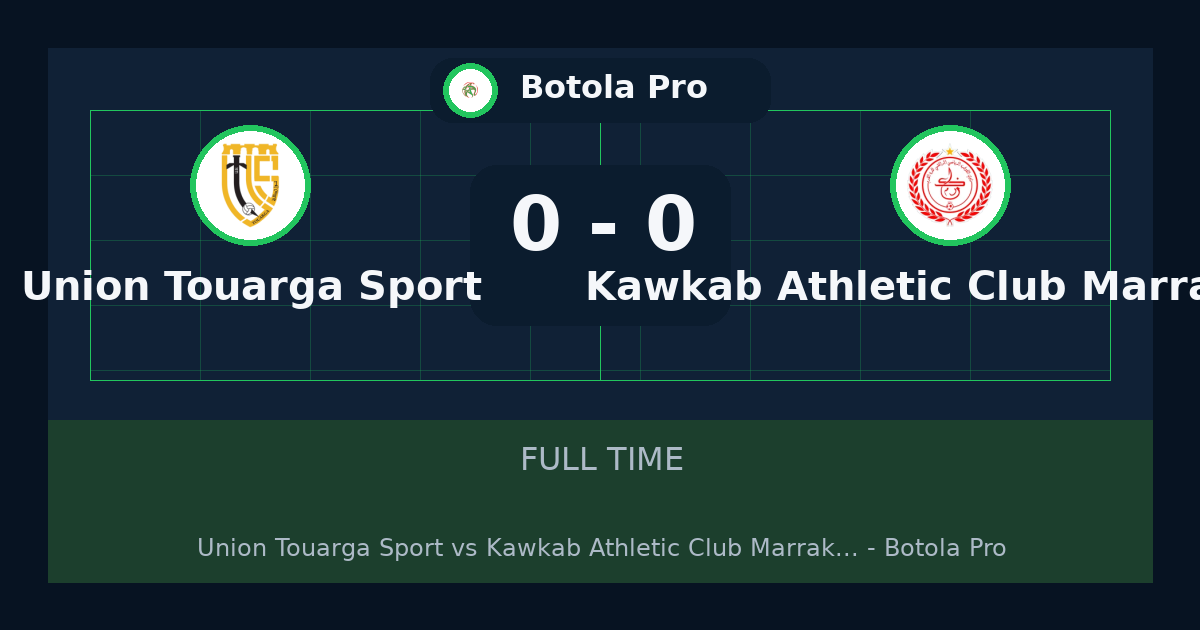 Union Touarga Sport vs Kawkab Athletic Club Marrakech ends 0-0 in Botola Pro | match summary and key moments